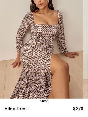 Reformation sz 10 Hilda Dress in Plaza Geometric  Midi